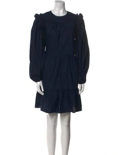 Pre-owned Ulla Johnson Crew Neck Mini Dress In Black