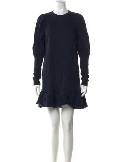 Pre-owned Ulla Johnson Crew Neck Mini Dress In Black