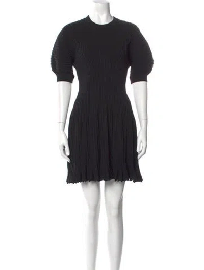 Pre-owned Ulla Johnson Crew Neck Mini Dress In Black