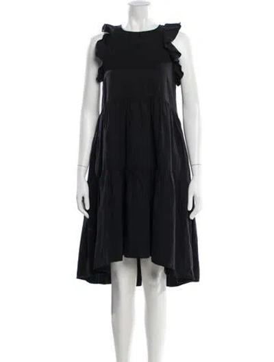 Pre-owned Ulla Johnson Crew Neck Mini Dress In Black