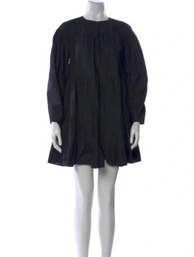 Pre-owned Ulla Johnson Crew Neck Mini Dress In Black