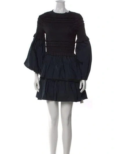 Pre-owned Ulla Johnson Crew Neck Mini Dress In Black