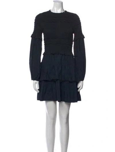 Pre-owned Ulla Johnson Crew Neck Mini Dress In Black