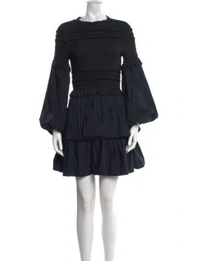 Pre-owned Ulla Johnson Crew Neck Mini Dress In Black