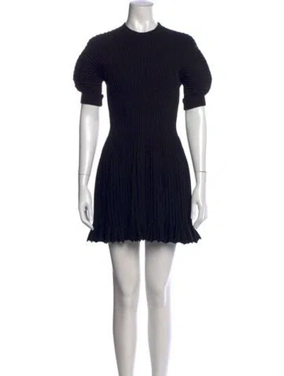 Pre-owned Ulla Johnson Crew Neck Mini Dress In Black