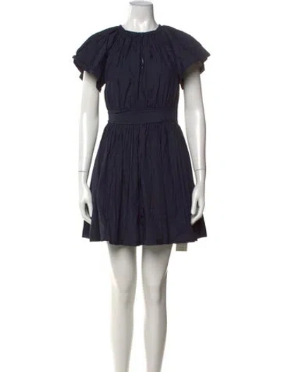 Pre-owned Ulla Johnson Crew Neck Mini Dress In Black