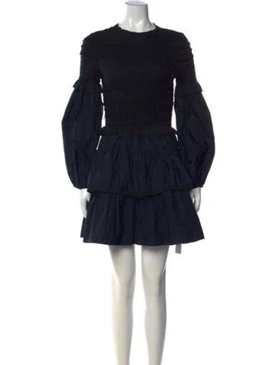 Pre-owned Ulla Johnson Crew Neck Mini Dress In Black