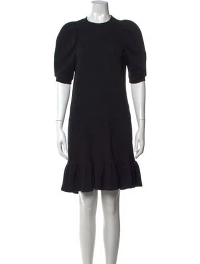 Pre-owned Ulla Johnson Crew Neck Mini Dress In Black