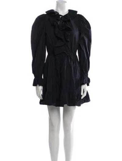 Pre-owned Ulla Johnson Crew Neck Mini Dress In Blue