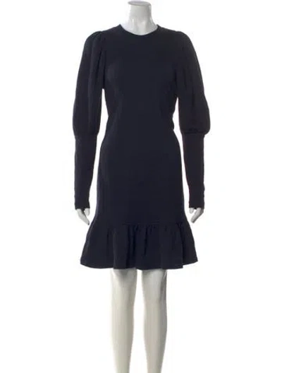 Pre-owned Ulla Johnson Crew Neck Mini Dress In Blue
