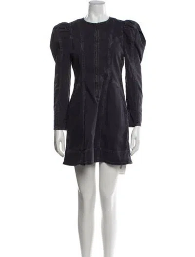 Pre-owned Ulla Johnson Crew Neck Mini Dress In Blue