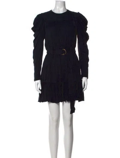 Pre-owned Ulla Johnson Crew Neck Mini Dress In Blue