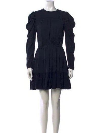Pre-owned Ulla Johnson Crew Neck Mini Dress In Blue