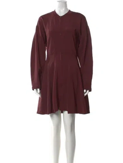 Pre-owned Ulla Johnson Crew Neck Mini Dress In Burgundy