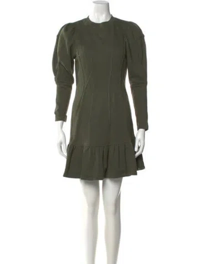 Pre-owned Ulla Johnson Crew Neck Mini Dress In Green