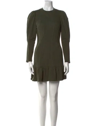 Pre-owned Ulla Johnson Crew Neck Mini Dress In Green
