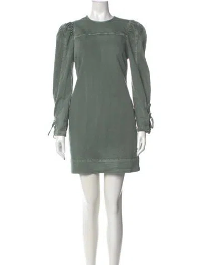 Pre-owned Ulla Johnson Crew Neck Mini Dress In Green