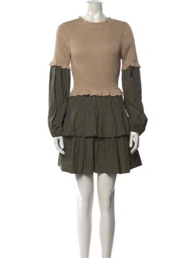 Pre-owned Ulla Johnson Crew Neck Mini Dress In Green