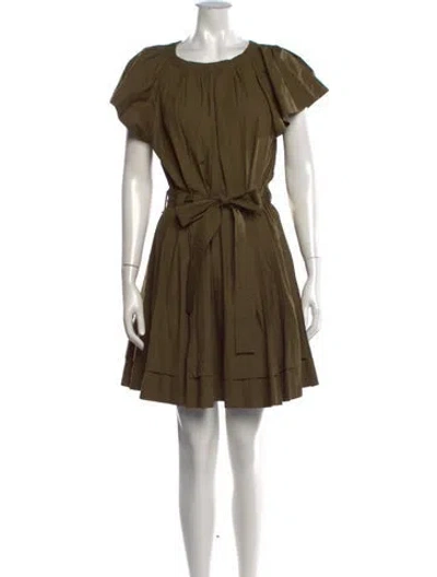 Pre-owned Ulla Johnson Crew Neck Mini Dress In Green