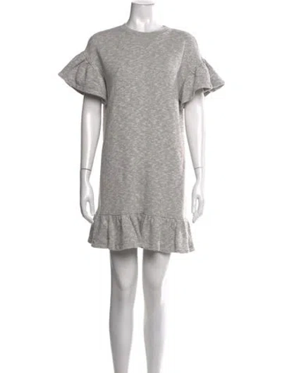 Pre-owned Ulla Johnson Crew Neck Mini Dress In Grey