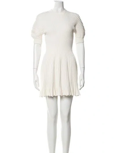 Pre-owned Ulla Johnson Crew Neck Mini Dress In Neutral