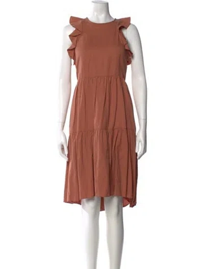Pre-owned Ulla Johnson Crew Neck Mini Dress In Neutral