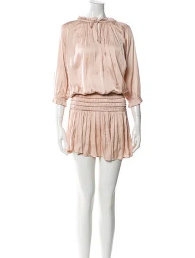 Pre-owned Ulla Johnson Crew Neck Mini Dress In Neutral