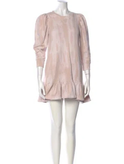 Pre-owned Ulla Johnson Crew Neck Mini Dress In Neutral