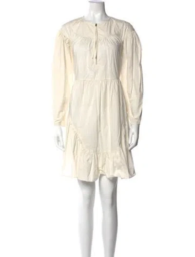 Pre-owned Ulla Johnson Crew Neck Mini Dress In Neutral