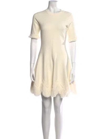 Pre-owned Ulla Johnson Crew Neck Mini Dress In Neutral