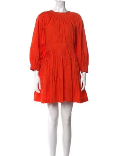 Pre-owned Ulla Johnson Crew Neck Mini Dress In Orange