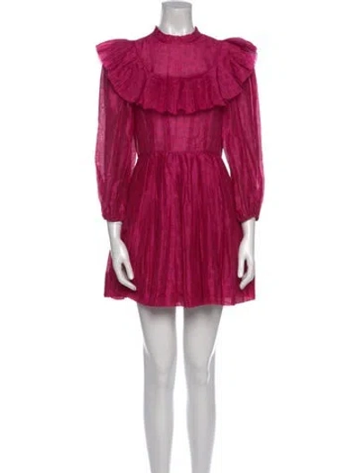 Pre-owned Ulla Johnson Crew Neck Mini Dress In Pink