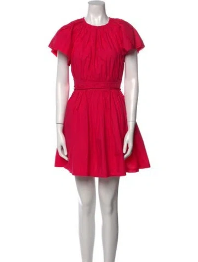 Pre-owned Ulla Johnson Crew Neck Mini Dress In Pink
