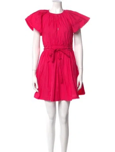 Pre-owned Ulla Johnson Crew Neck Mini Dress In Pink