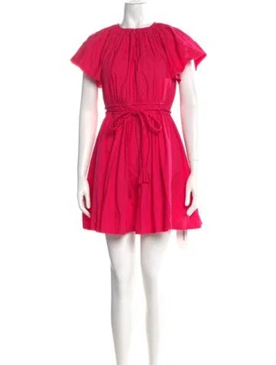 Pre-owned Ulla Johnson Crew Neck Mini Dress In Pink