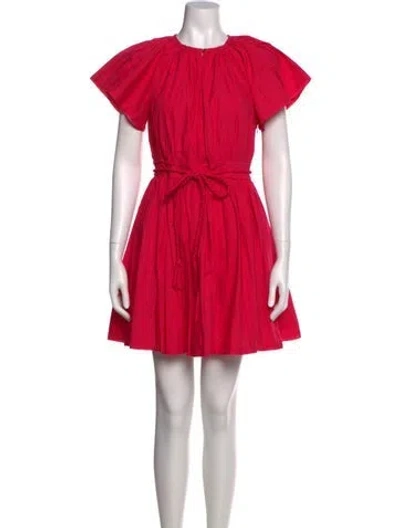 Pre-owned Ulla Johnson Crew Neck Mini Dress In Pink
