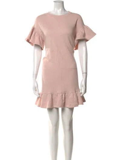 Pre-owned Ulla Johnson Crew Neck Mini Dress In Pink