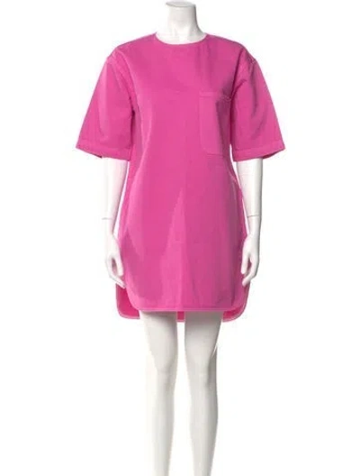 Pre-owned Ulla Johnson Crew Neck Mini Dress In Pink