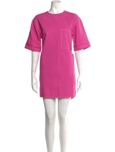 Pre-owned Ulla Johnson Crew Neck Mini Dress In Pink