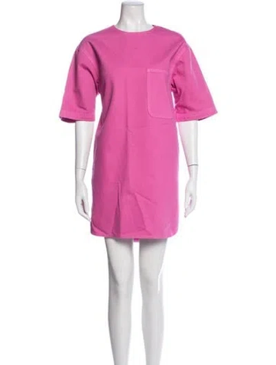 Pre-owned Ulla Johnson Crew Neck Mini Dress In Pink