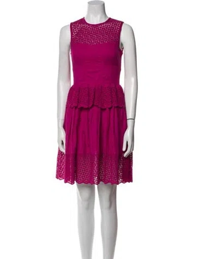 Pre-owned Ulla Johnson Crew Neck Mini Dress In Purple