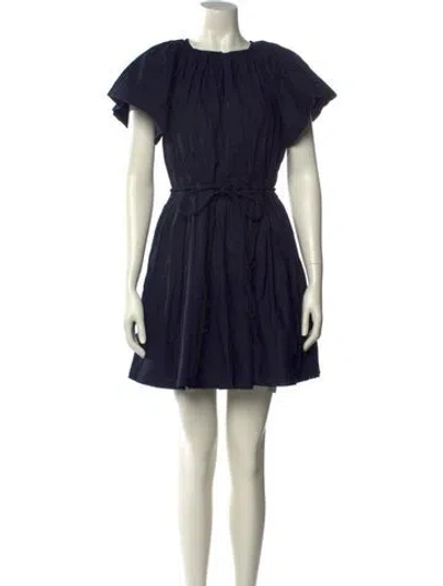 Pre-owned Ulla Johnson Crew Neck Mini Dress W/ Tags In Blue
