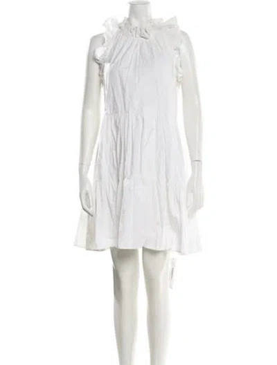 Pre-owned Ulla Johnson Crew Neck Mini Dress In White