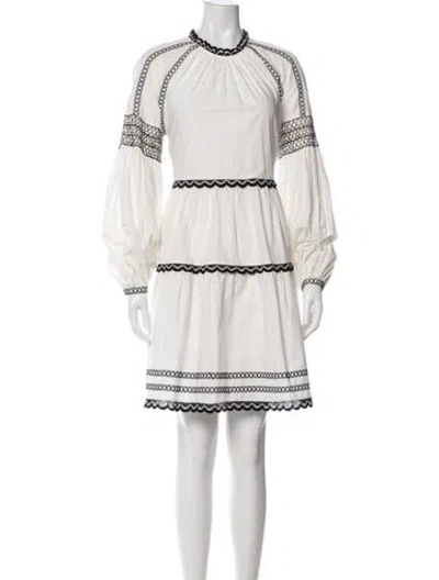 Pre-owned Ulla Johnson Crew Neck Mini Dress In White
