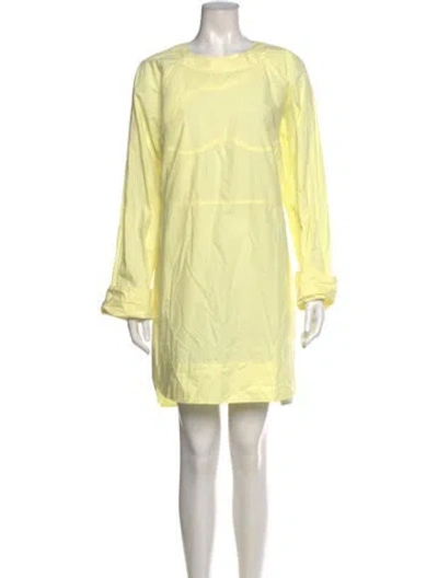 Pre-owned Ulla Johnson Crew Neck Mini Dress In Yellow