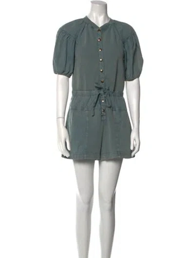 Pre-owned Ulla Johnson Crew Neck Romper In Blue