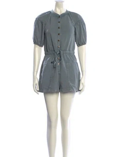 Pre-owned Ulla Johnson Crew Neck Romper In Blue