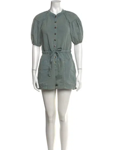 Pre-owned Ulla Johnson Crew Neck Romper In Blue