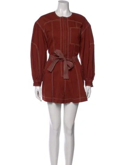 Pre-owned Ulla Johnson Crew Neck Romper In Brown