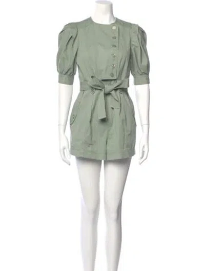 Pre-owned Ulla Johnson Crew Neck Romper In Green